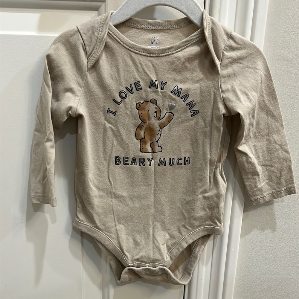 Tan Baby Onesie from GAP. Size 6-12M